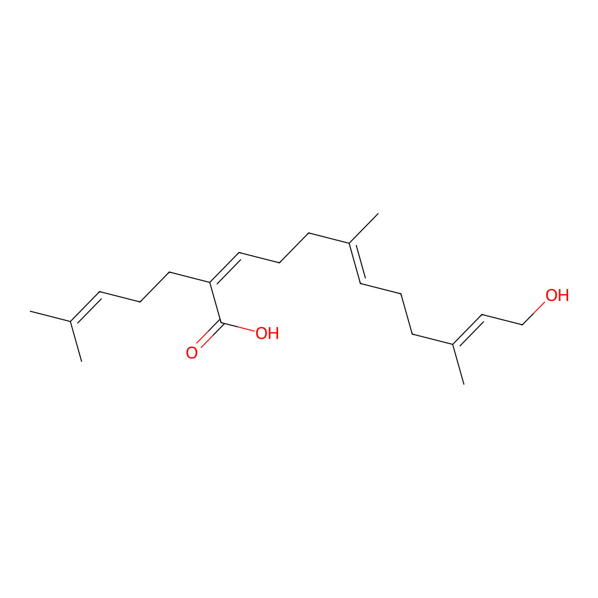 Isonerylgeraniol-18-oic acid molecular structure, CAS 126794-69-2