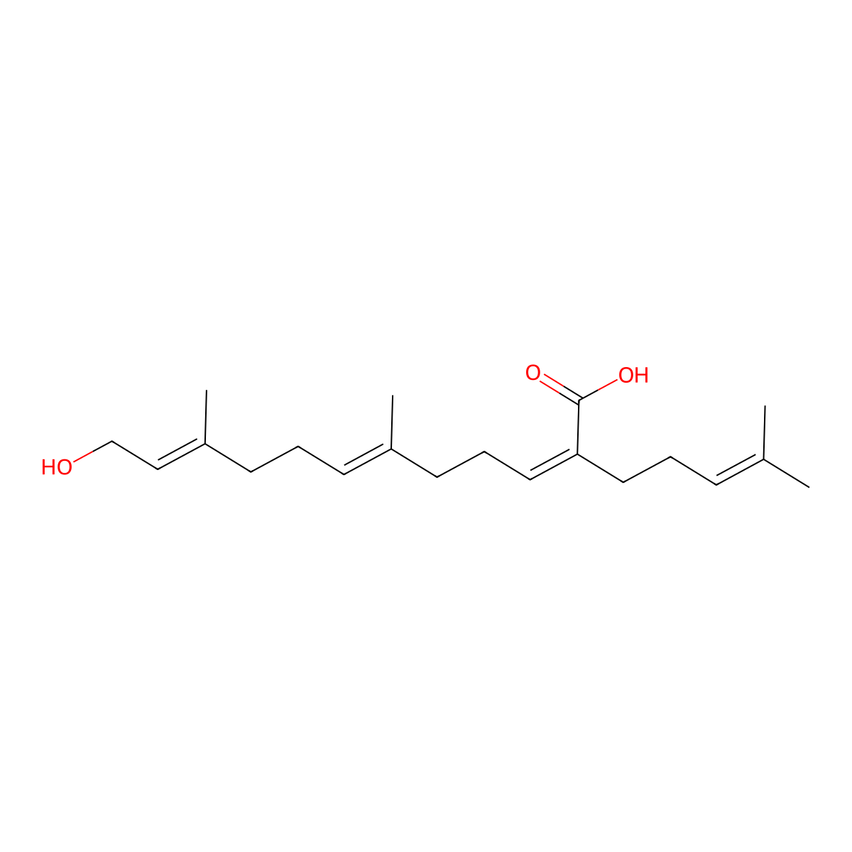 Isonerylgeraniol-18-oic acid molecular structure, CAS 126794-69-2