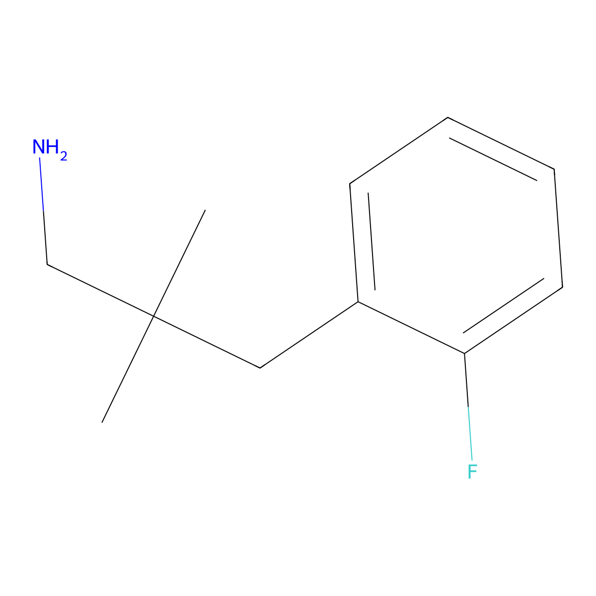 3-(2-Fluorophenyl)-2,2-dimethylpropan-1-amine molecular structure, CAS 1267940-28-2