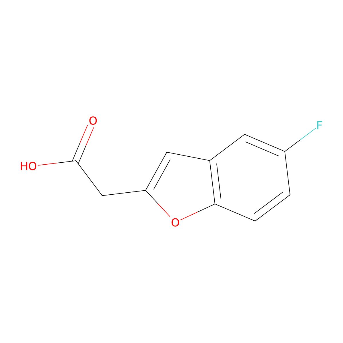 2-(5-Fluoro-1-benzofuran-2-yl)acetic acid molecular structure, CAS 1267940-76-0