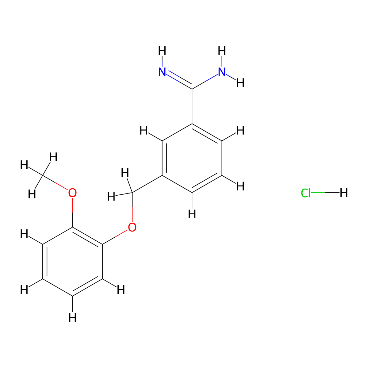 3-((2-Methoxyphenoxy)methyl)benzene-1-carboximidamide hydrochloride molecular structure, CAS 1267945-38-9