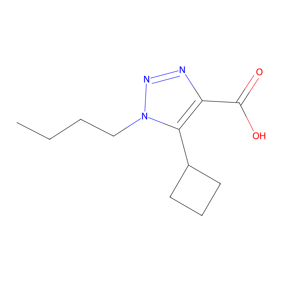 1-Butyl-5-cyclobutyl-1H-1,2,3-triazole-4-carboxylic acid molecular structure, CAS 1267952-30-6