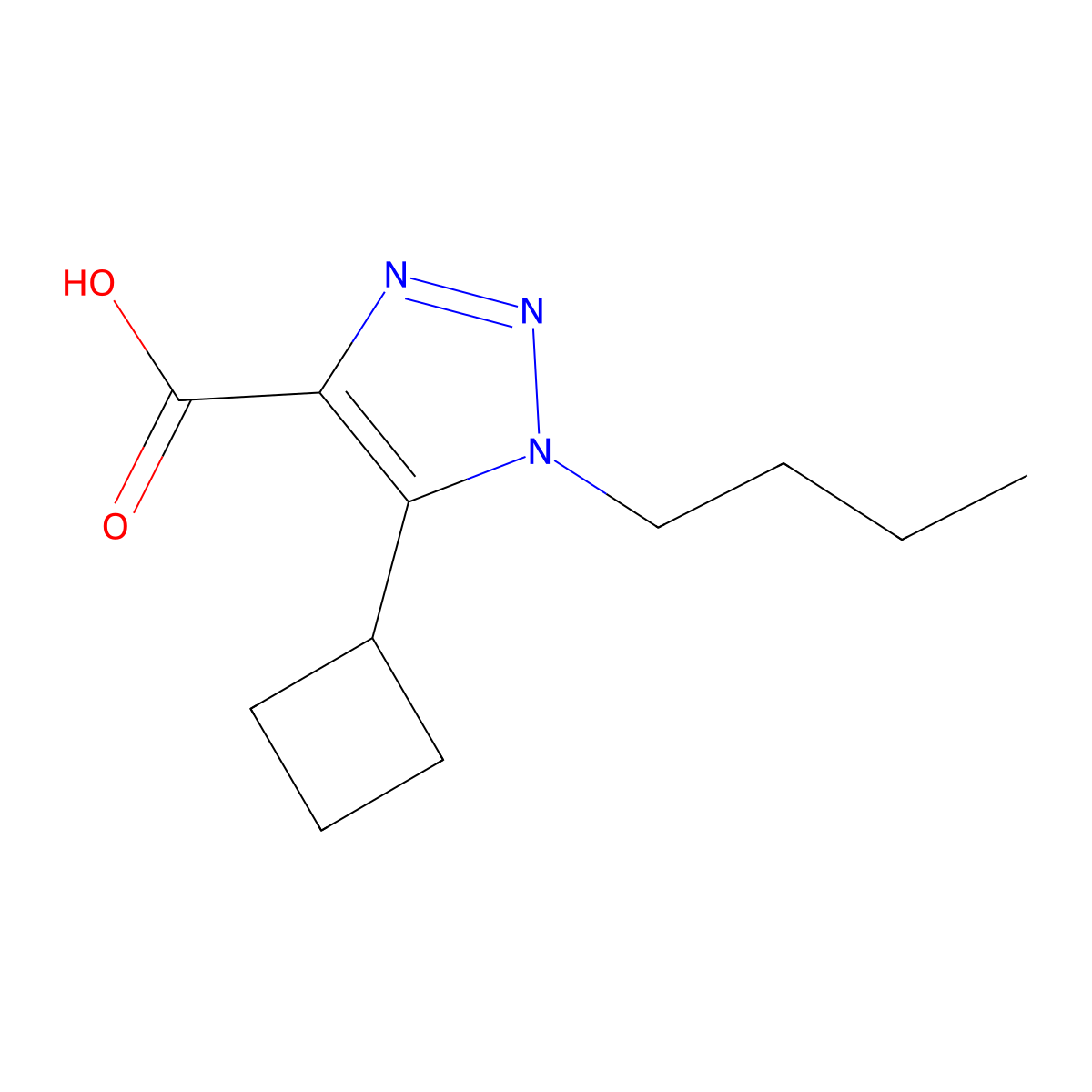 1-Butyl-5-cyclobutyl-1H-1,2,3-triazole-4-carboxylic acid molecular structure, CAS 1267952-30-6