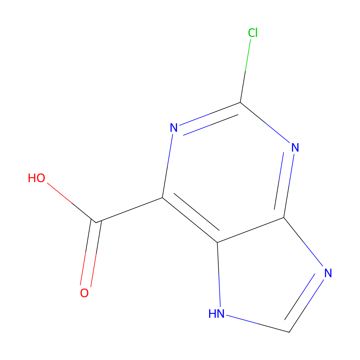 2-chloro-7H-purine-6-carboxylic acid molecular structure, CAS 1267954-74-4