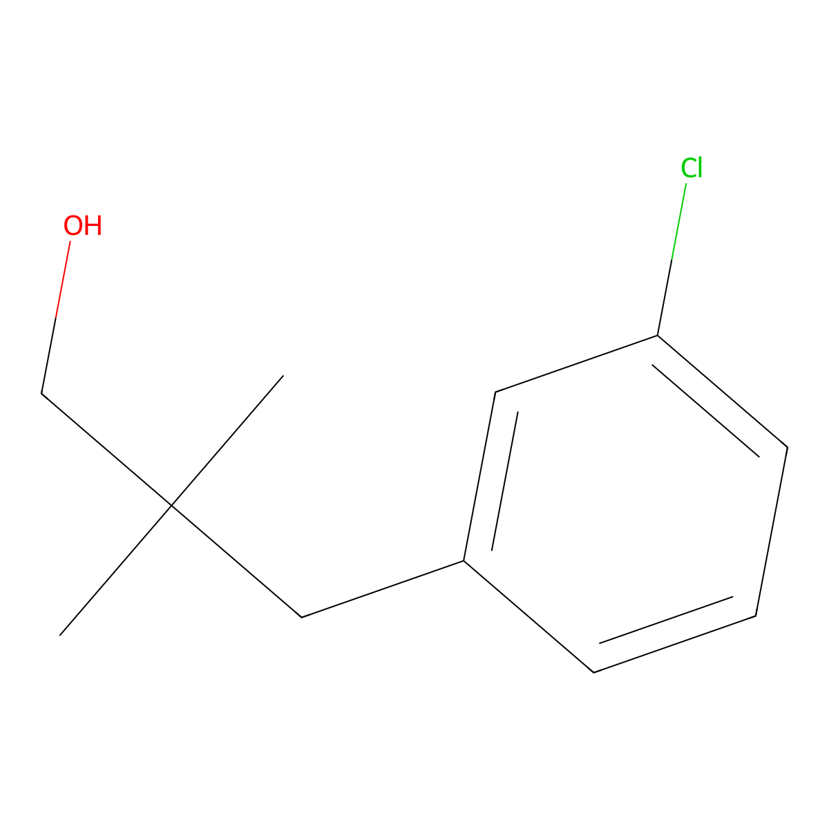 3-(3-Chlorophenyl)-2,2-dimethylpropan-1-ol molecular structure, CAS 1267954-80-2