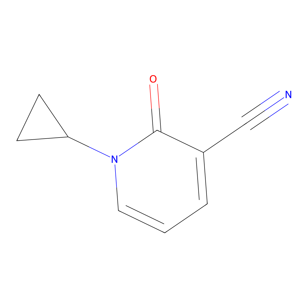 1-Cyclopropyl-2-oxo-1,2-dihydropyridine-3-carbonitrile molecular structure, CAS 1267956-49-9
