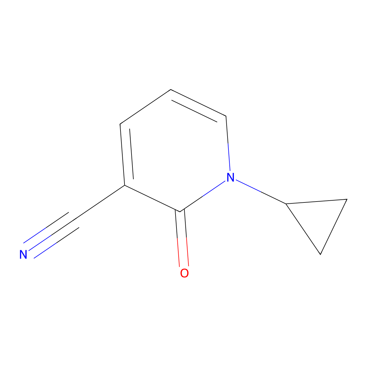1-Cyclopropyl-2-oxo-1,2-dihydropyridine-3-carbonitrile molecular structure, CAS 1267956-49-9