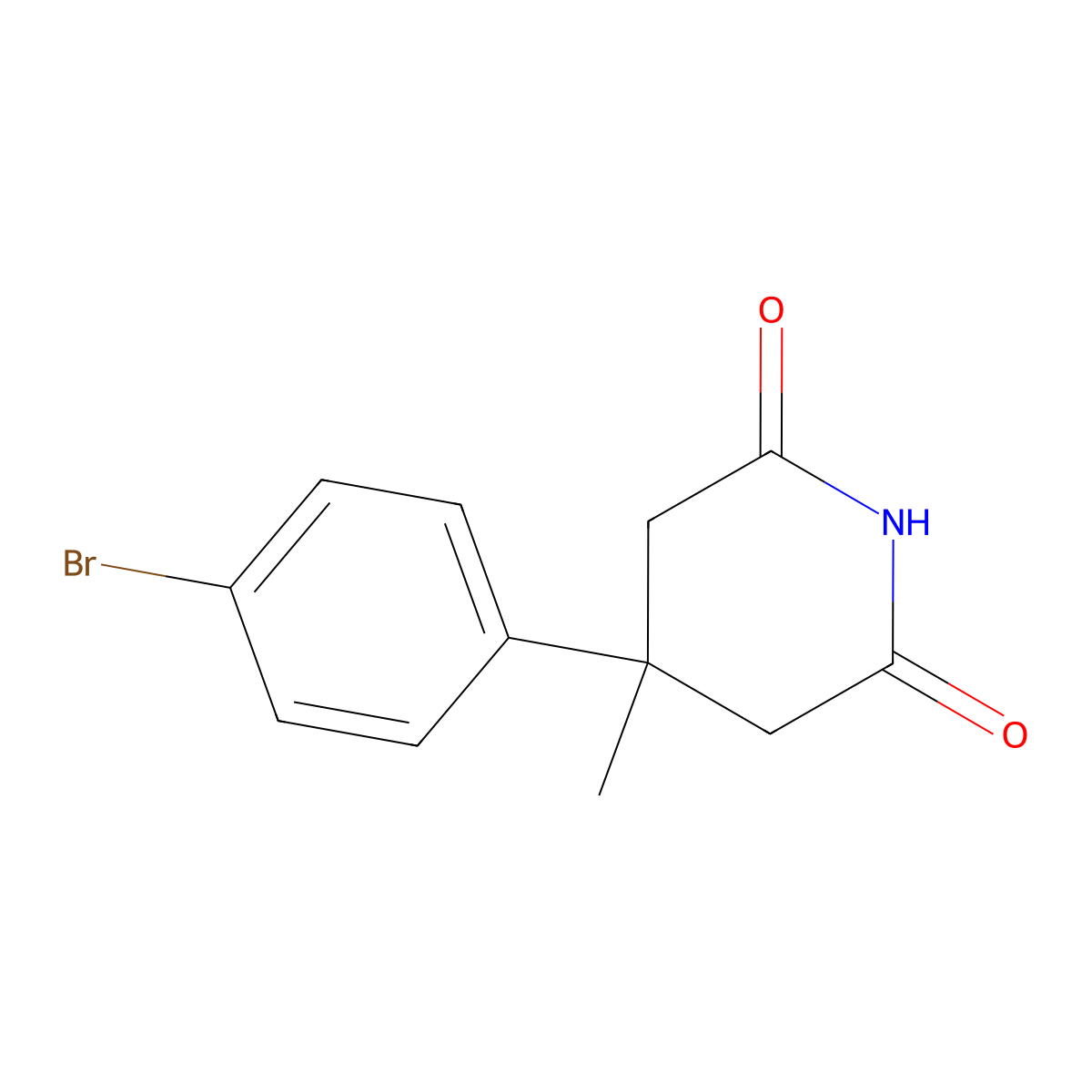 4-(4-Bromophenyl)-4-methylpiperidine-2,6-dione molecular structure, CAS 1267956-79-5