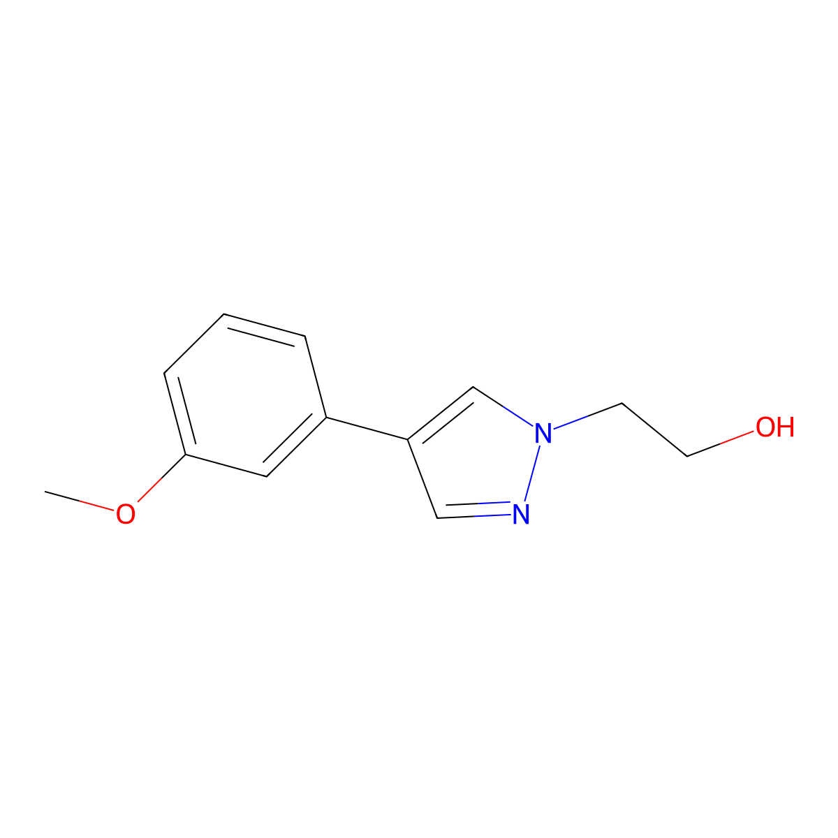 2-(4-(3-Methoxyphenyl)-1H-pyrazol-1-yl)ethanol molecular structure, CAS 1267957-55-0