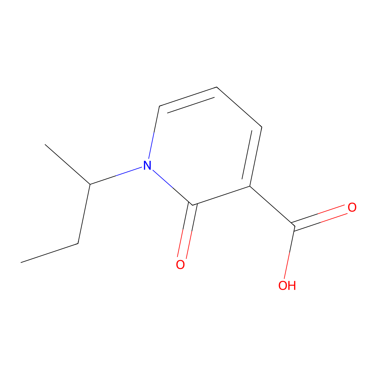 1-(sec-Butyl)-2-oxo-1,2-dihydropyridine-3-carboxylic acid molecular structure, CAS 1267957-57-2