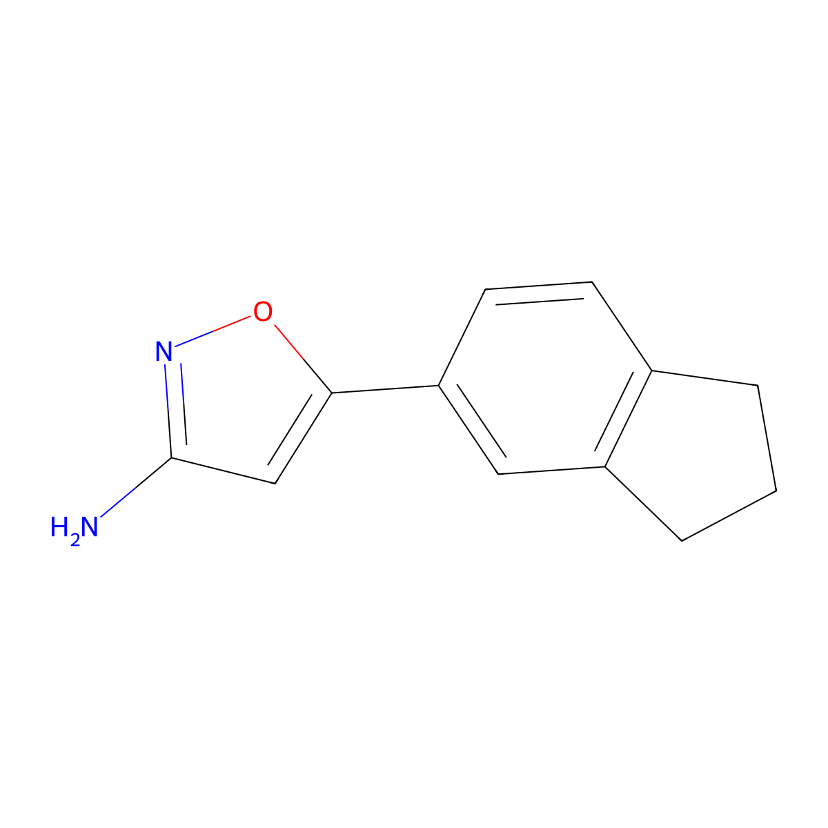 5-(2,3-Dihydro-1h-inden-5-yl)isoxazol-3-amine molecular structure, CAS 1267958-58-6