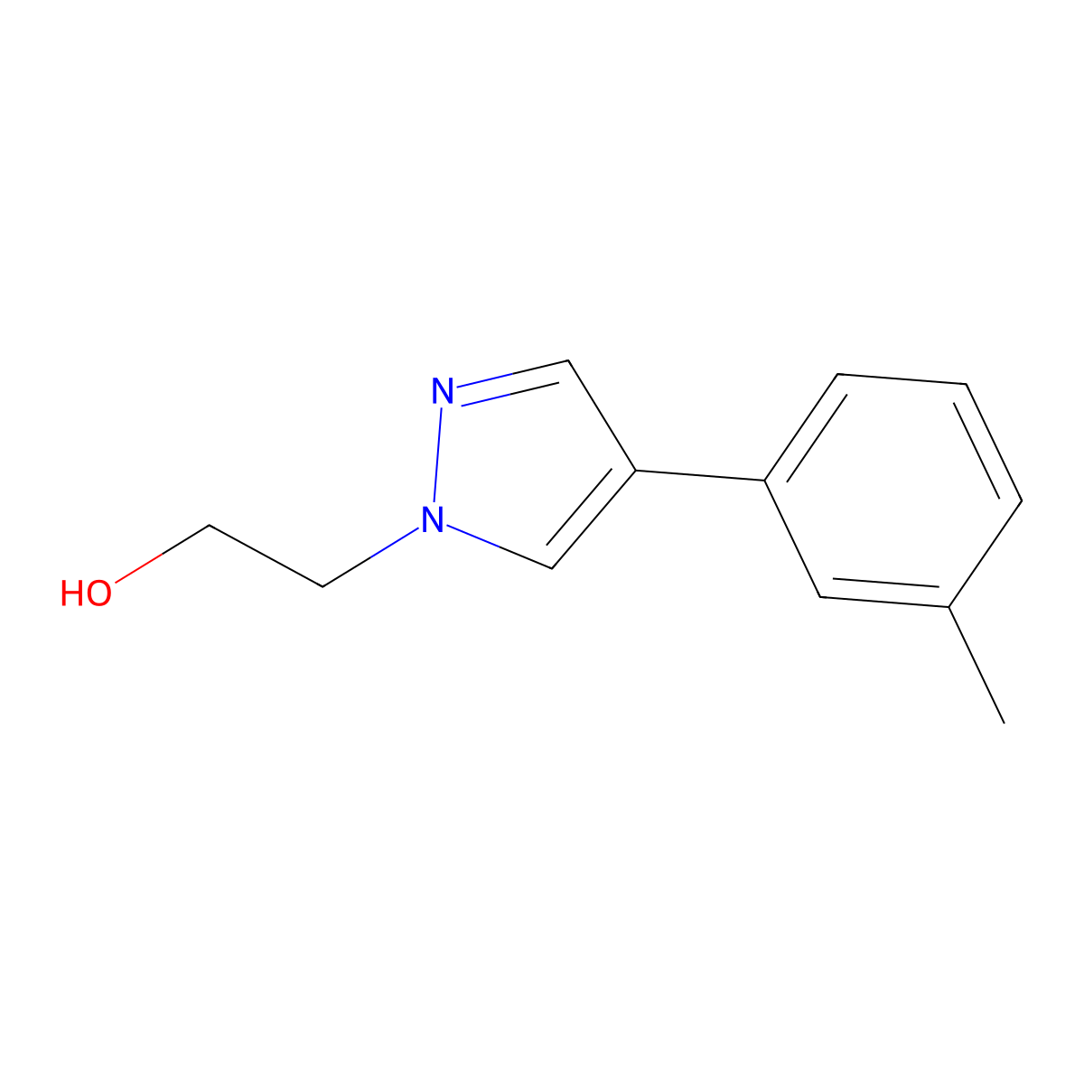 2-(4-(m-Tolyl)-1H-pyrazol-1-yl)ethanol molecular structure, CAS 1267959-18-1
