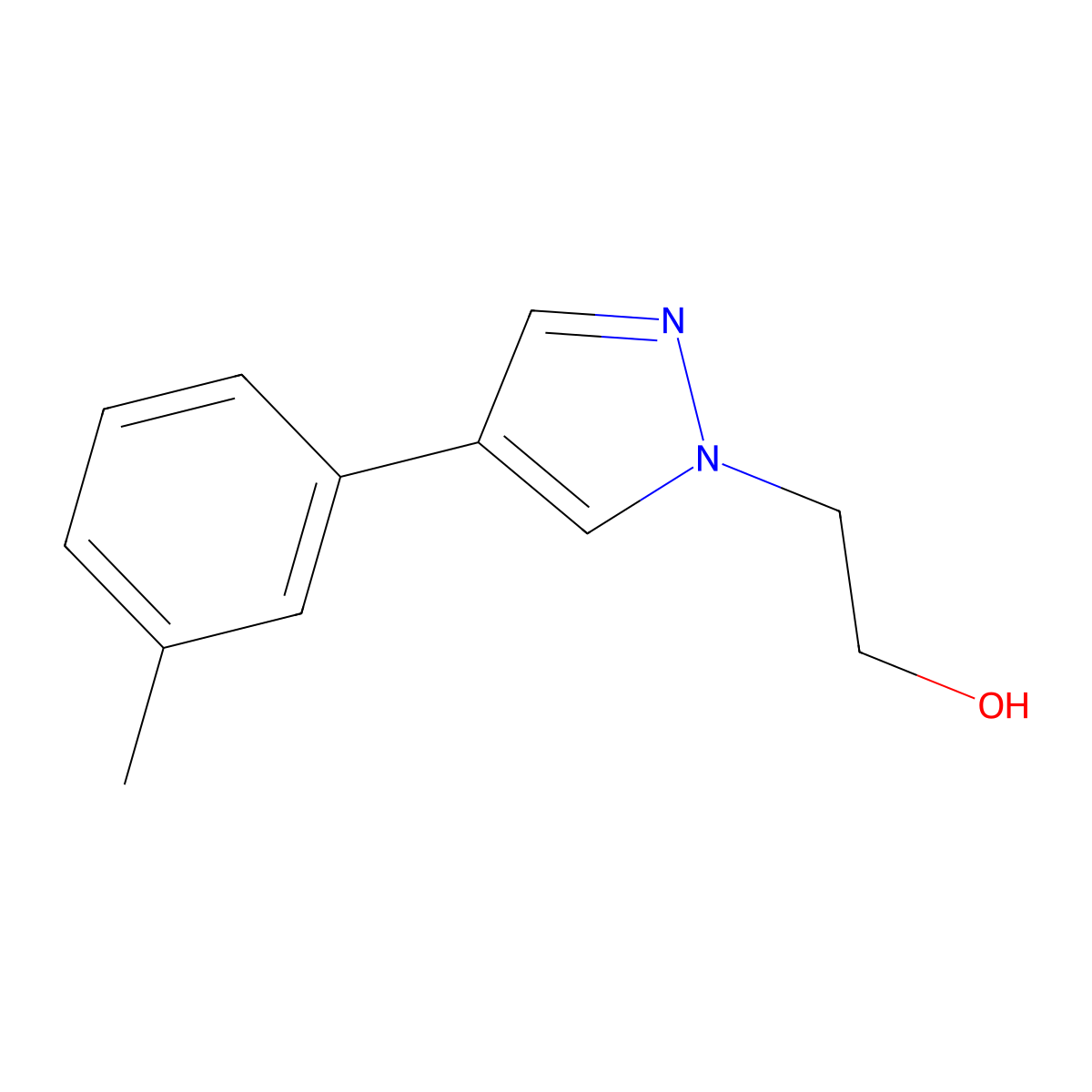 2-(4-(m-Tolyl)-1H-pyrazol-1-yl)ethanol molecular structure, CAS 1267959-18-1