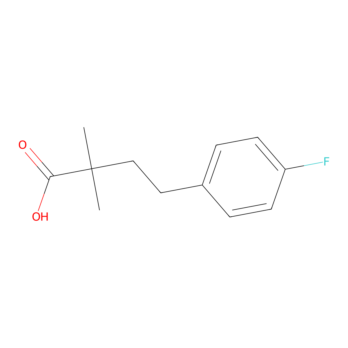 4-(4-Fluorophenyl)-2,2-dimethylbutanoic acid molecular structure, CAS 1267959-70-5
