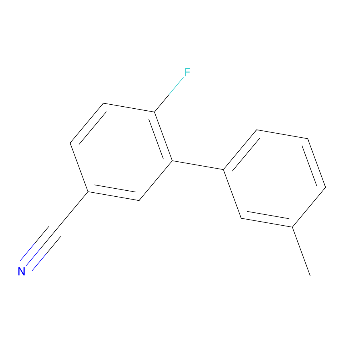 6-Fluoro-3'-methyl-[1,1'-biphenyl]-3-carbonitrile molecular structure, CAS 1267960-92-8
