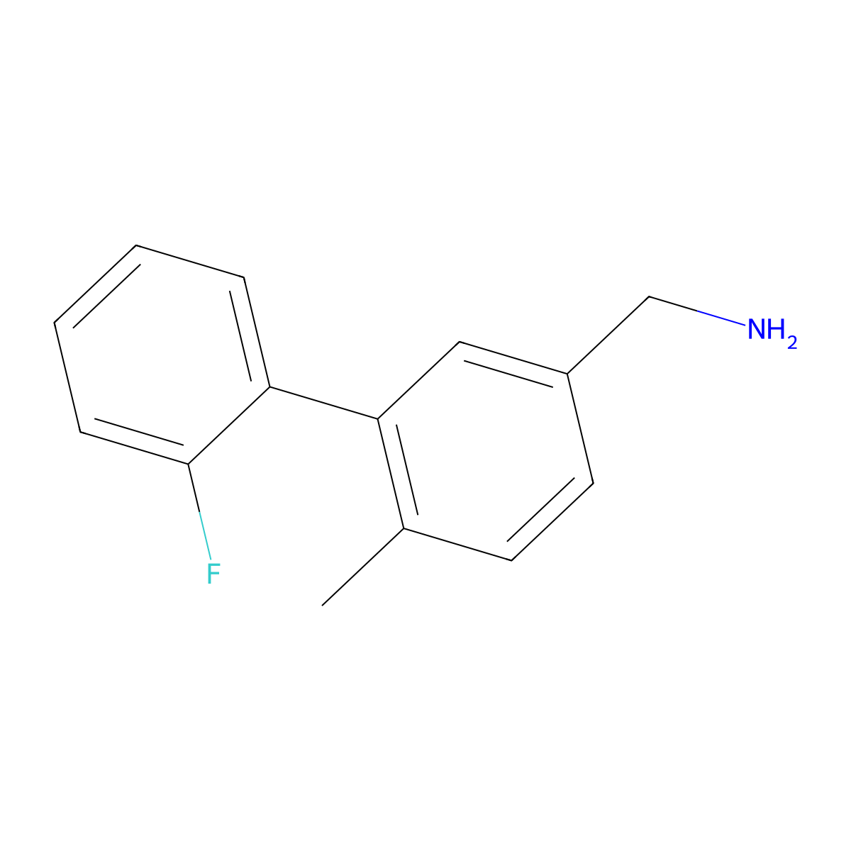 [3-(2-Fluorophenyl)-4-methylphenyl]methanamine molecular structure, CAS 1267963-59-6