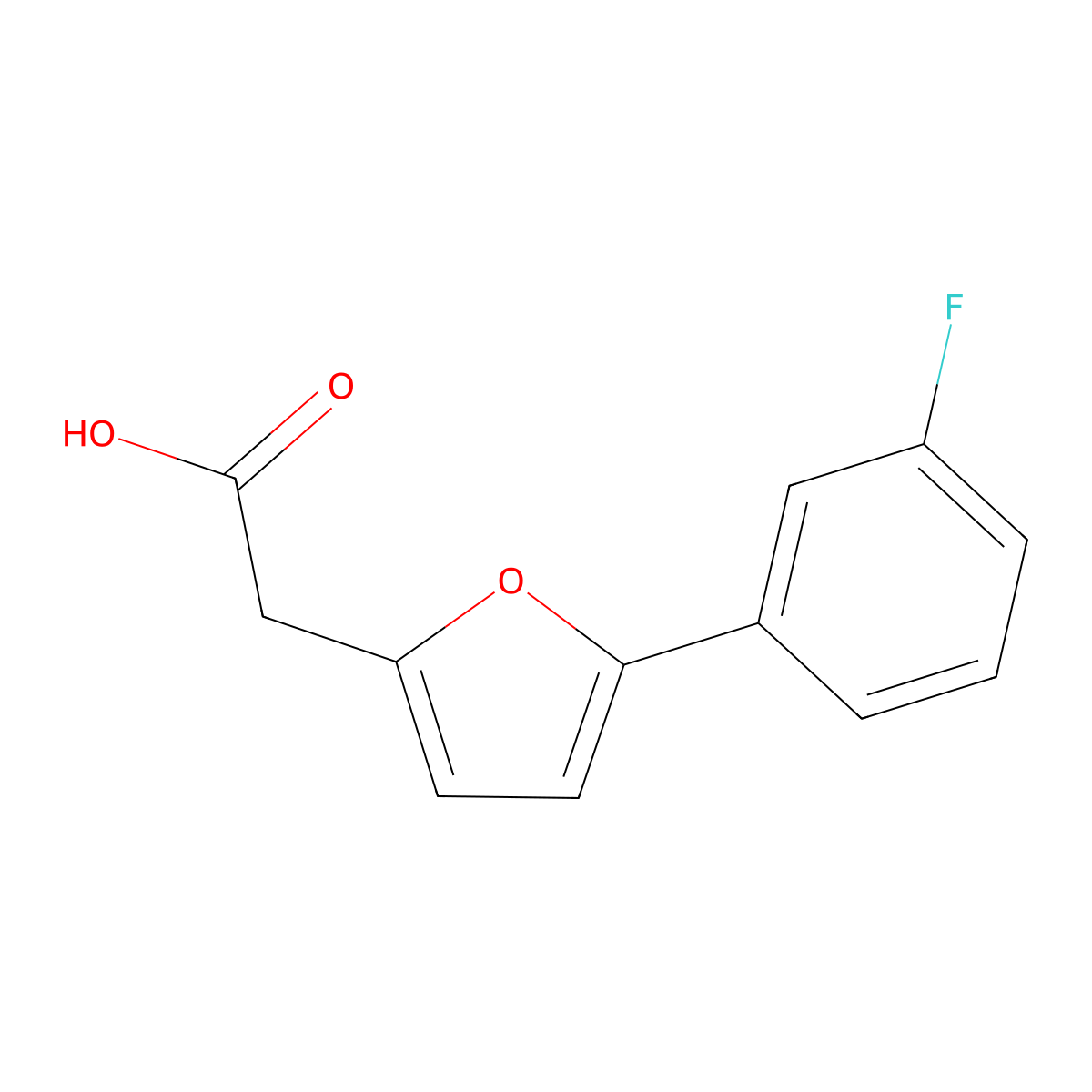 2-[5-(3-Fluorophenyl)furan-2-yl]acetic acid molecular structure, CAS 1267965-24-1