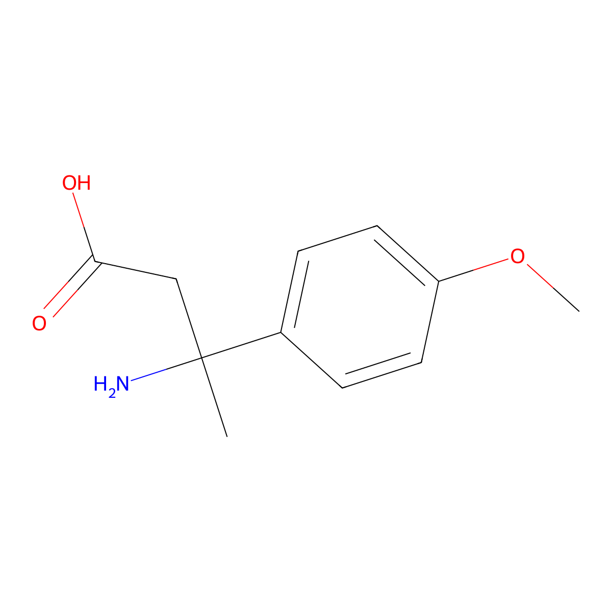 3-Amino-3-(4-methoxyphenyl)butanoic acid molecular structure, CAS 1267967-46-3