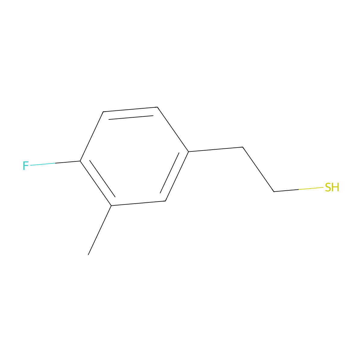 2-(4-Fluoro-3-methylphenyl)ethanethiol molecular structure, CAS 1267967-99-6