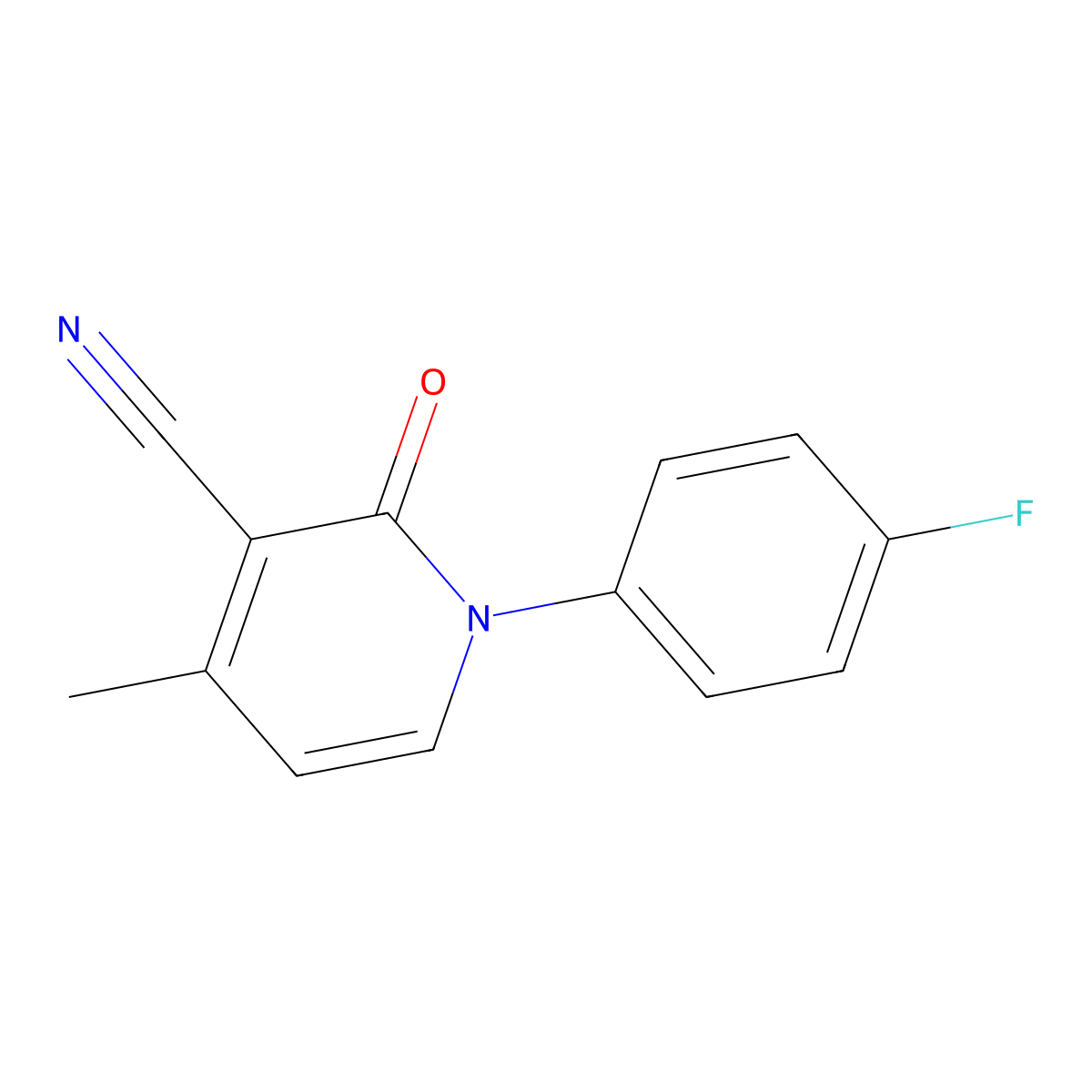1-(4-Fluorophenyl)-4-methyl-2-oxo-1,2-dihydropyridine-3-carbonitrile molecular structure, CAS 1267968-10-4