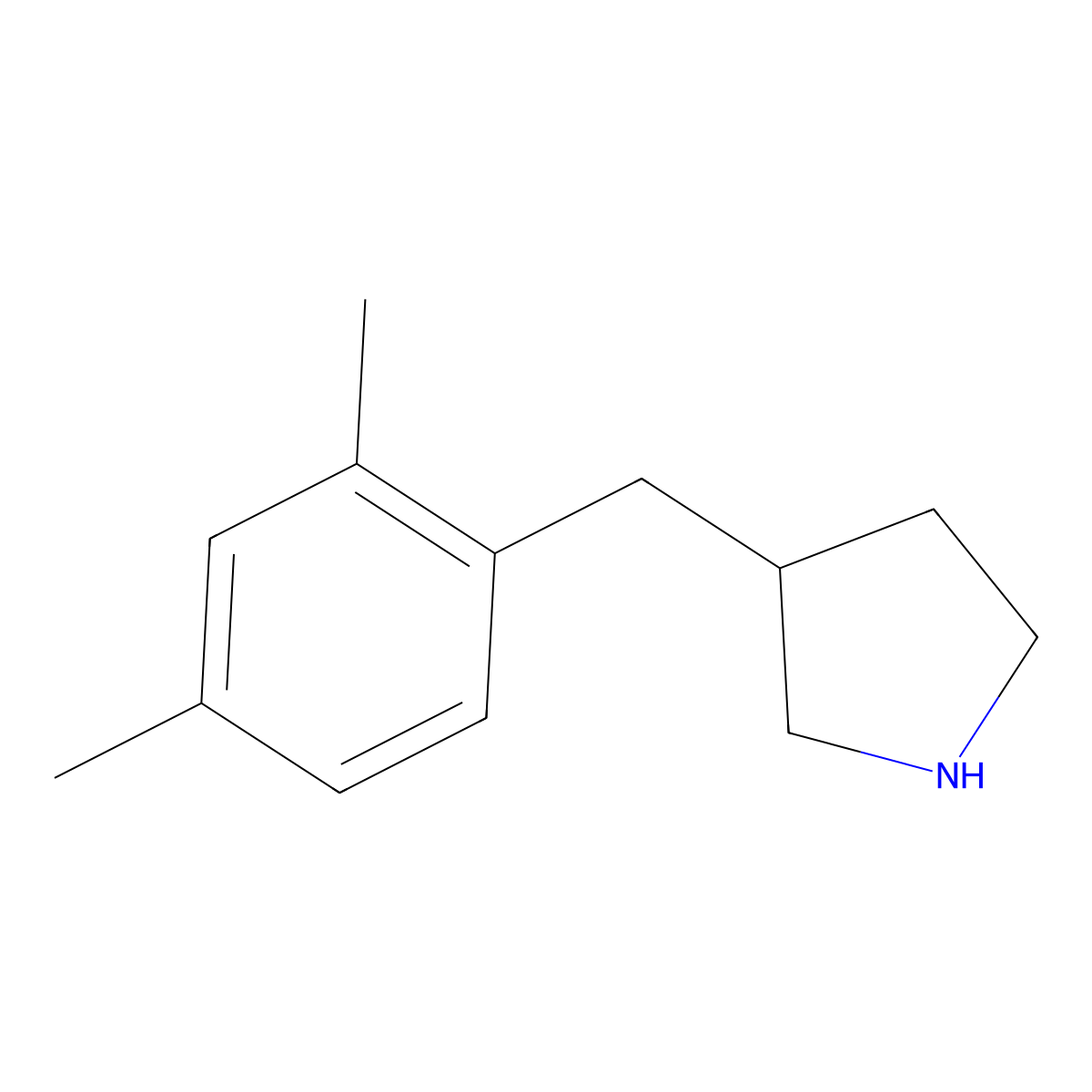 3-[(2,4-Dimethylphenyl)methyl]pyrrolidine molecular structure, CAS 1267968-28-4