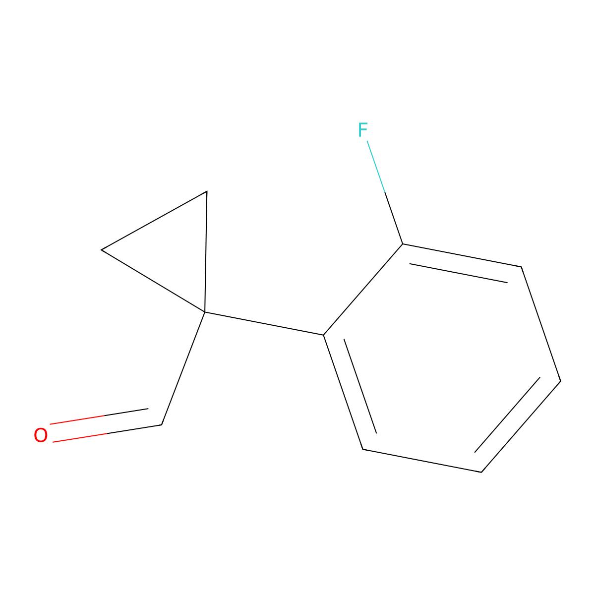 1-(2-Fluorophenyl)cyclopropane-1-carbaldehyde molecular structure, CAS 1267971-50-5