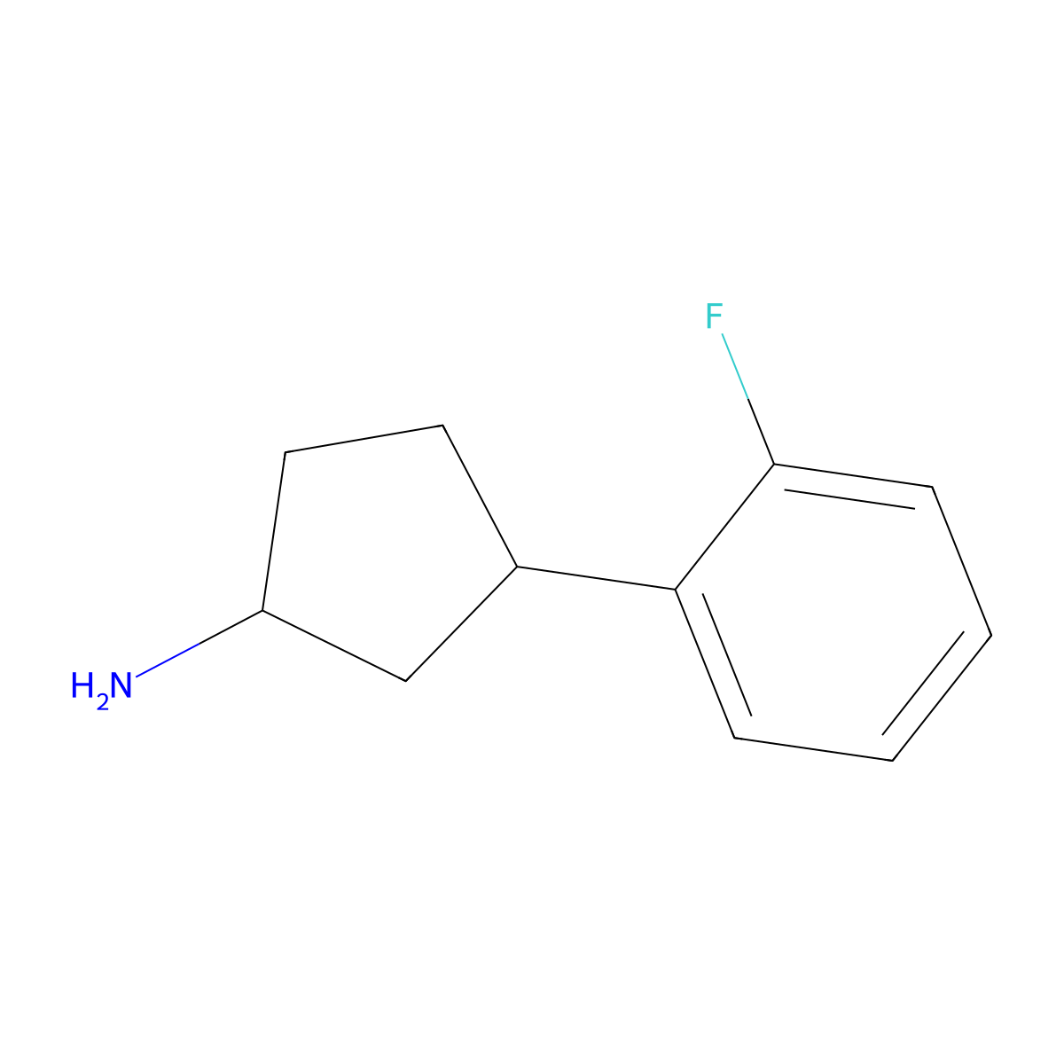 3-(2-Fluorophenyl)cyclopentan-1-amine molecular structure, CAS 1267972-25-7