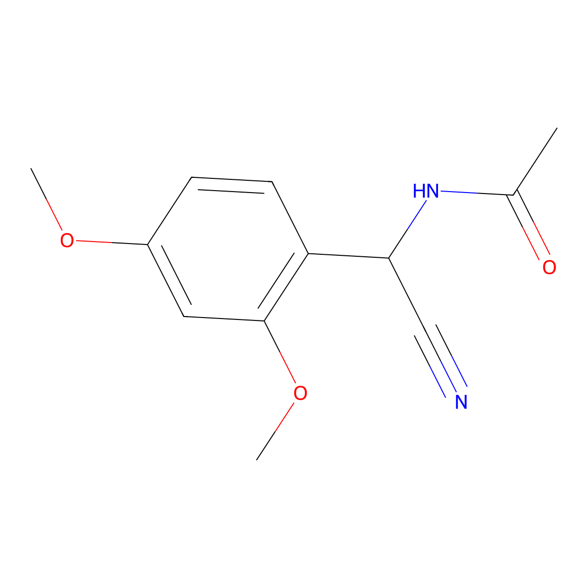 N-[cyano(2,4-dimethoxyphenyl)methyl]acetamide molecular structure, CAS 1267975-72-3