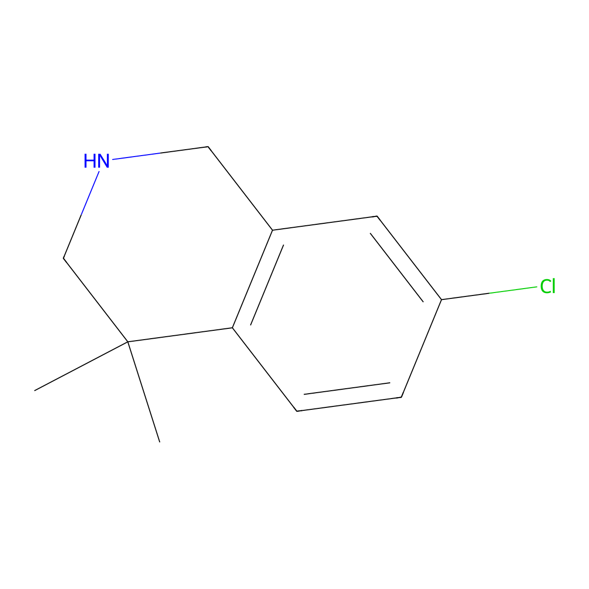 7-Chloro-4,4-dimethyl-1,2,3,4-tetrahydroisoquinoline molecular structure, CAS 1267981-28-1