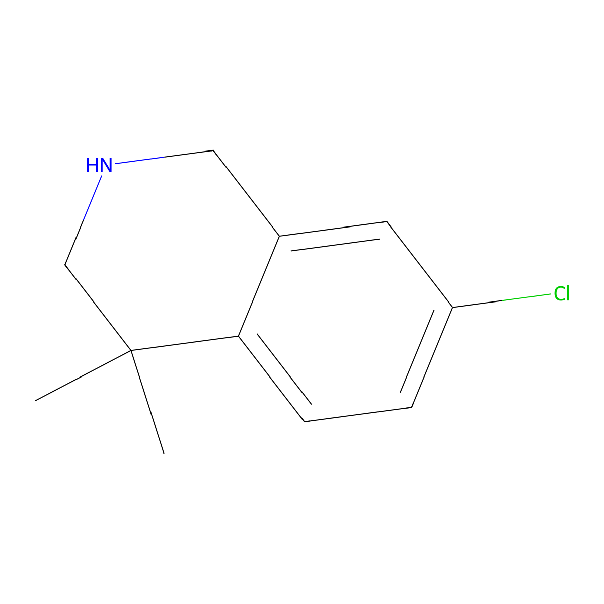 7-Chloro-4,4-dimethyl-1,2,3,4-tetrahydroisoquinoline molecular structure, CAS 1267981-28-1