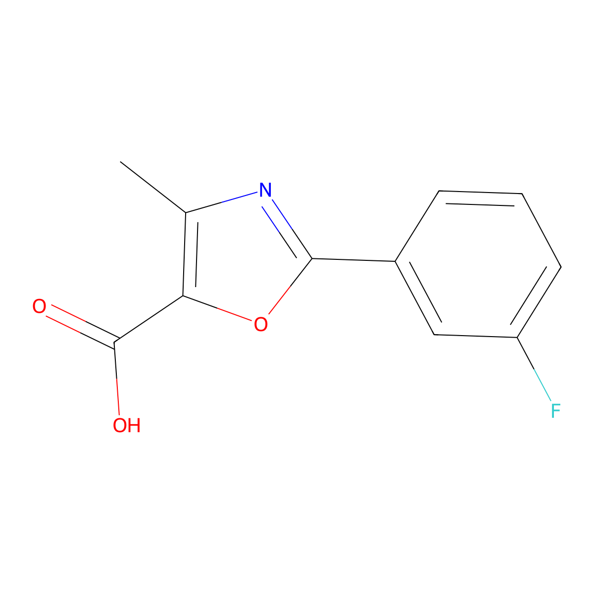 2-(3-Fluorophenyl)-4-methyl-1,3-oxazole-5-carboxylic acid molecular structure, CAS 1267982-52-4