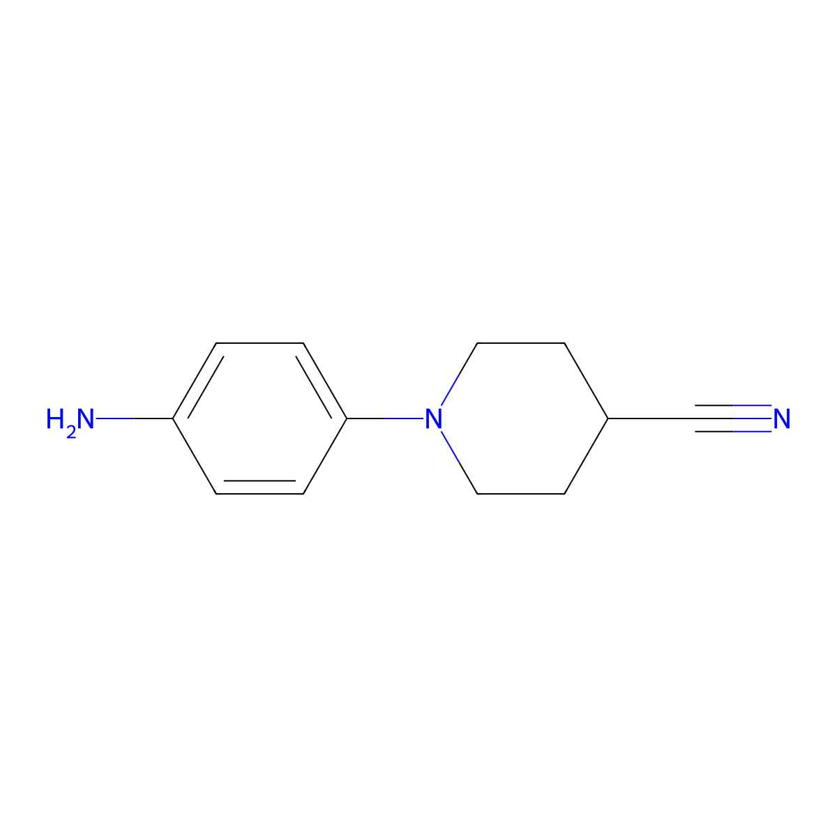 1-(4-AMinophenyl)-4-piperidinecarbonitrile molecular structure, CAS 1267985-49-8