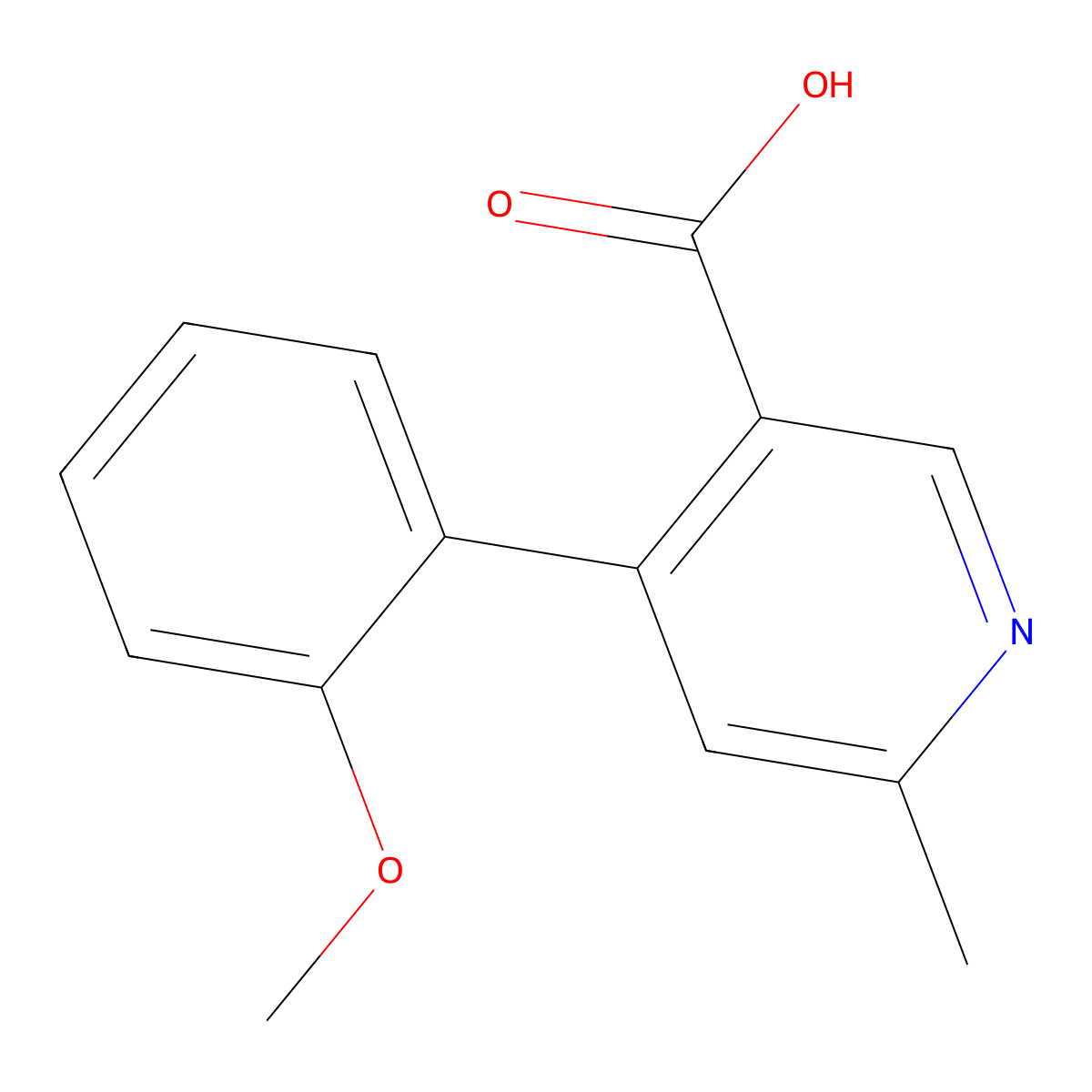 4-(2-Methoxyphenyl)-6-methylnicotinic acid molecular structure, CAS 1267986-59-3