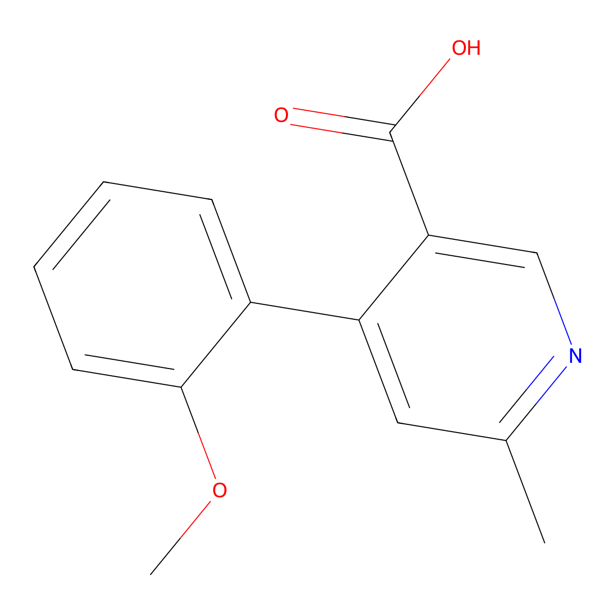 4-(2-Methoxyphenyl)-6-methylnicotinic acid molecular structure, CAS 1267986-59-3