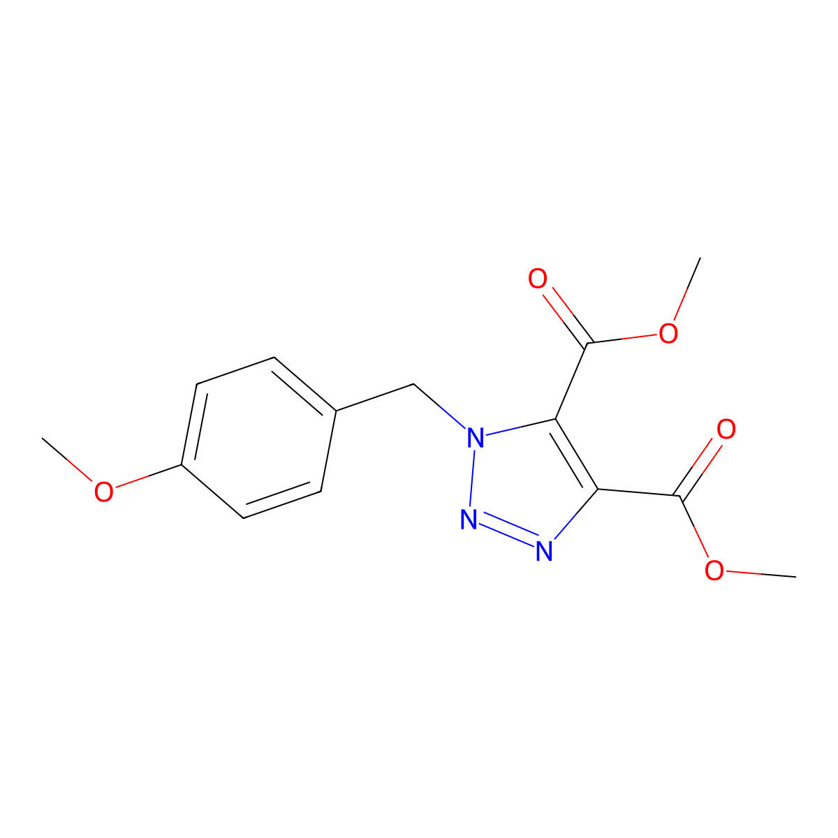 4,5-Dimethyl 1-((4-methoxyphenyl)methyl)-1H-1,2,3-triazole-4,5-dicarboxylate molecular structure, CAS 126799-88-0