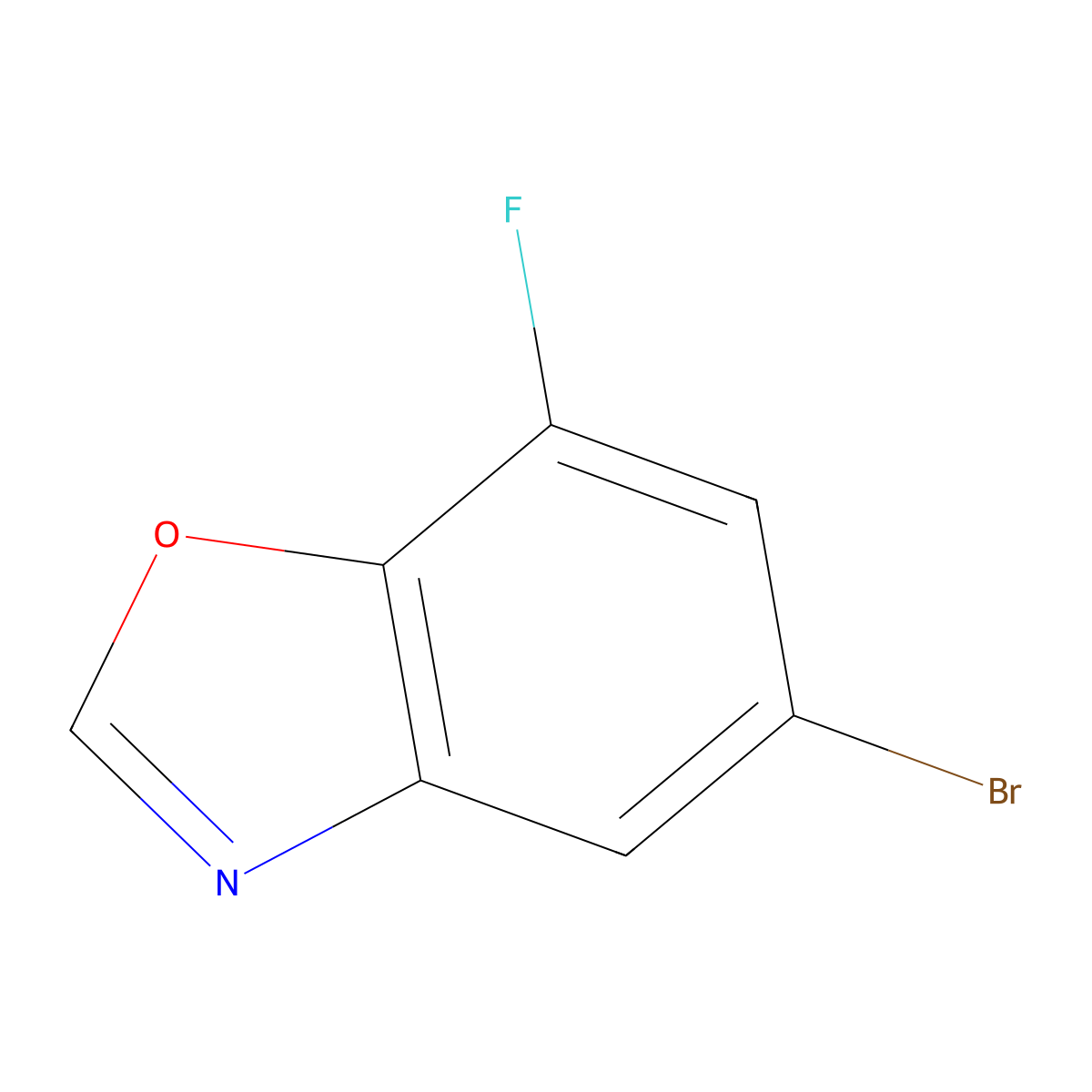 5-Bromo-7-fluoro-1,3-benzoxazole molecular structure, CAS 1267992-02-8
