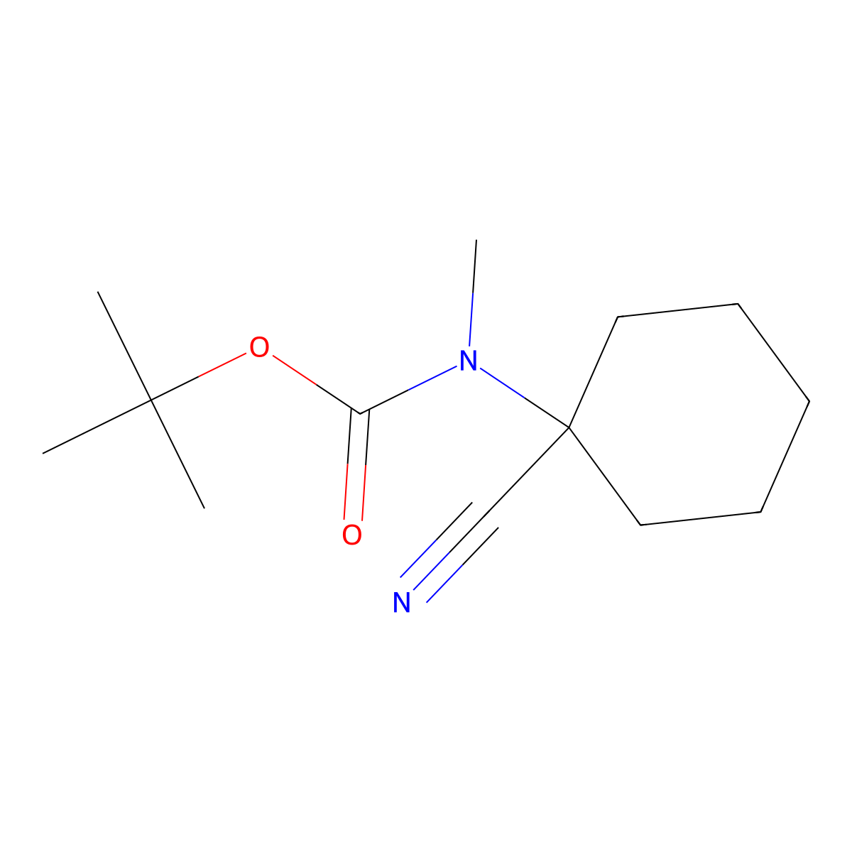 tert-butyl N-(1-cyanocyclohexyl)-N-methylcarbamate molecular structure, CAS 1267995-67-4