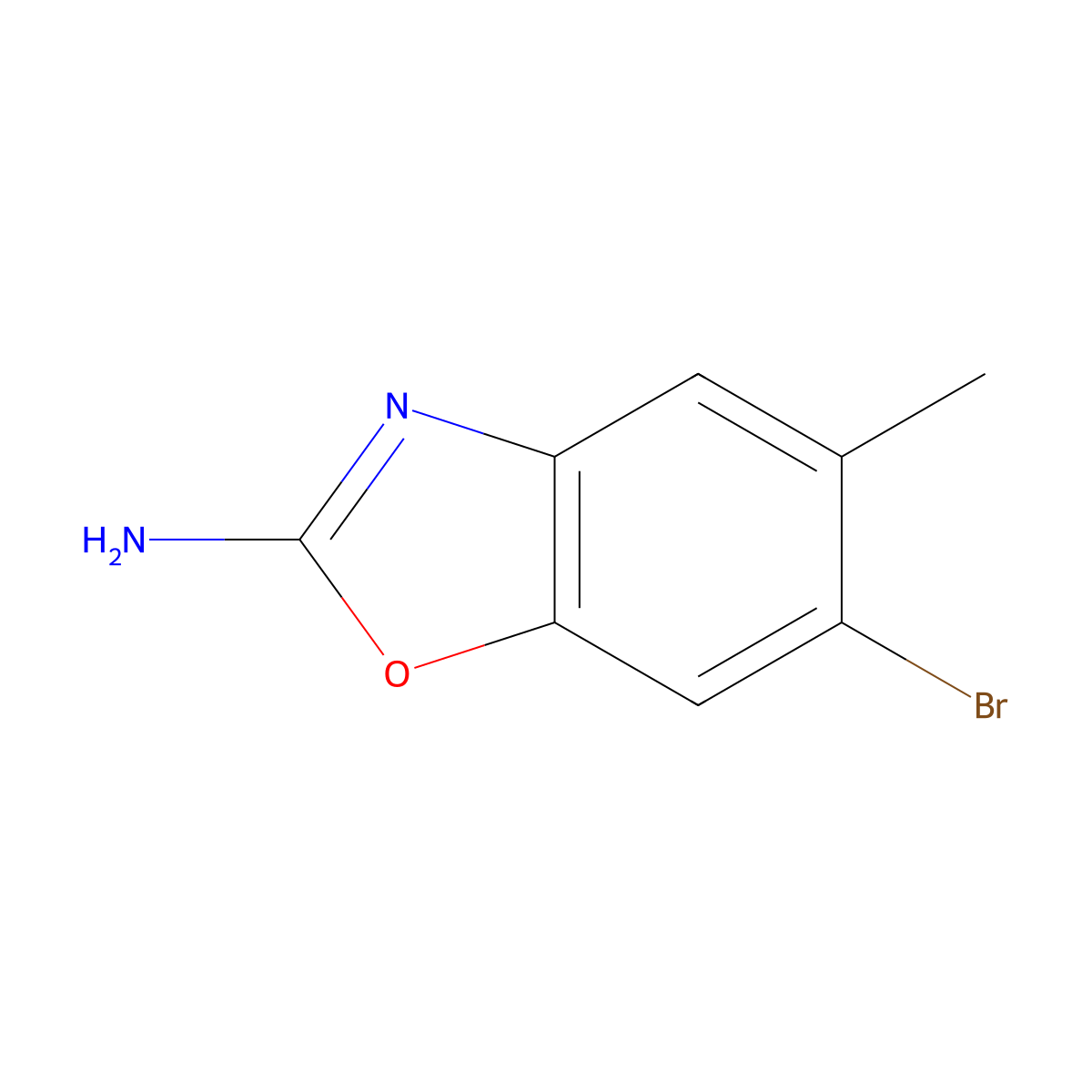 6-Bromo-5-methylbenzo[d]oxazol-2-amine molecular structure, CAS 1267996-62-2