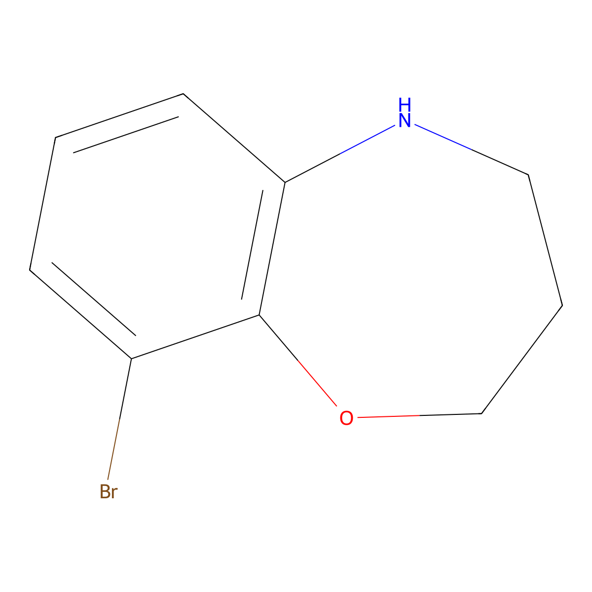 9-Bromo-2,3,4,5-tetrahydro-1,5-benzoxazepine molecular structure, CAS 1267996-76-8