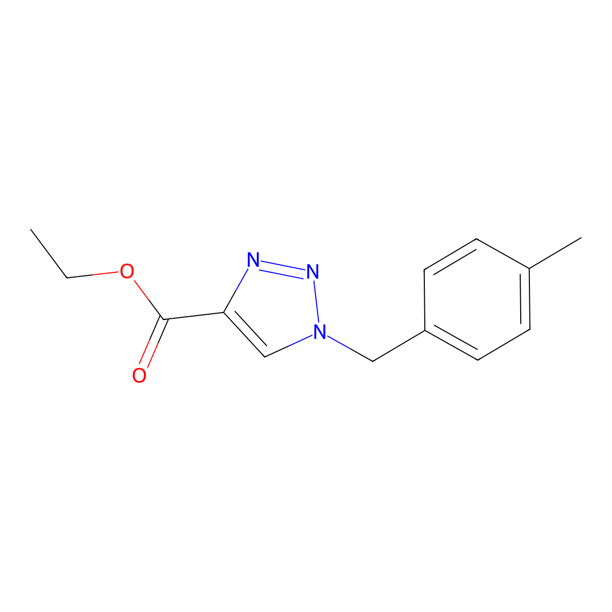 ethyl 1-(4-methylbenzyl)-1H-1,2,3-triazole-4-carboxylate molecular structure, CAS 126800-26-8