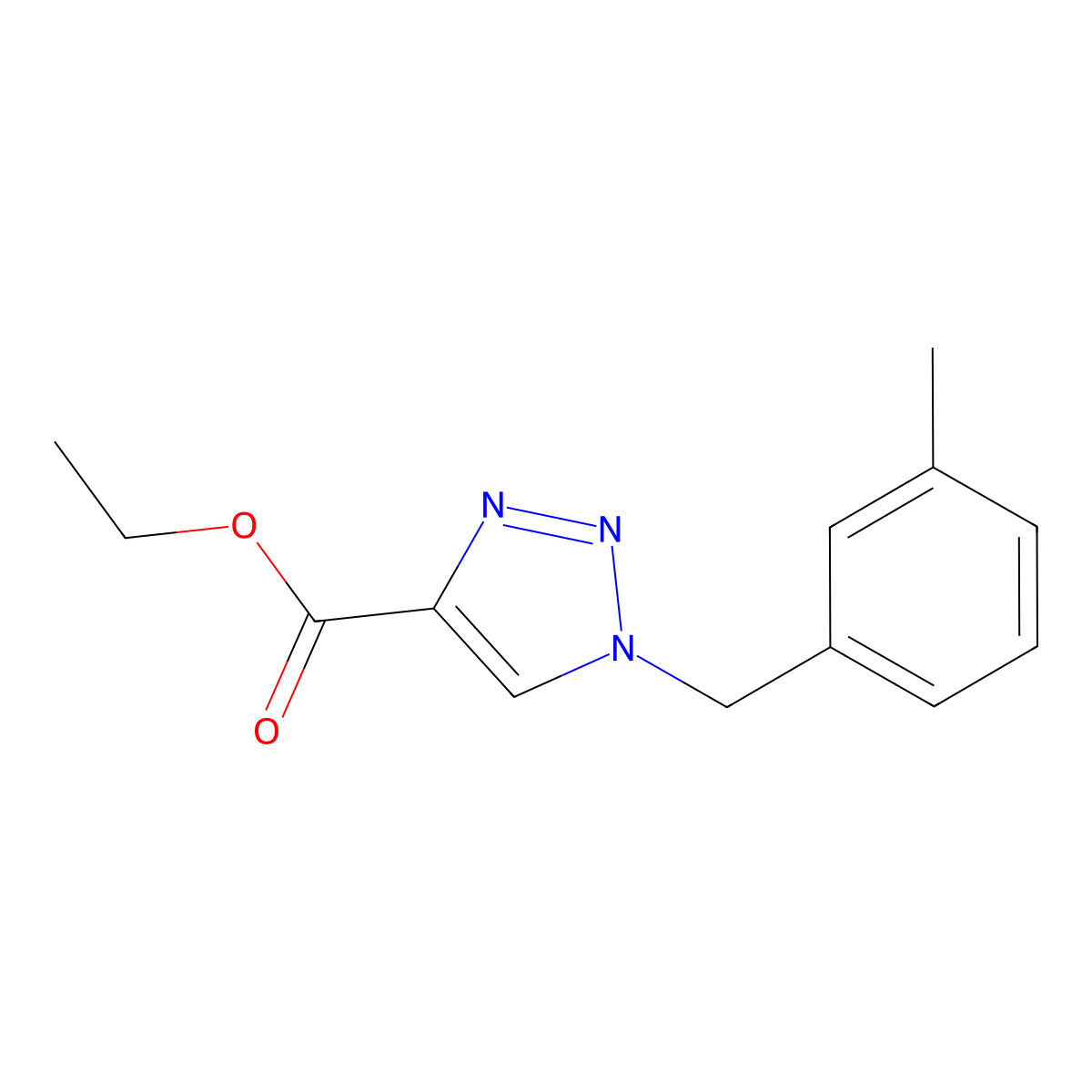 ethyl 1-(3-methylbenzyl)-1H-1,2,3-triazole-4-carboxylate molecular structure, CAS 126800-27-9