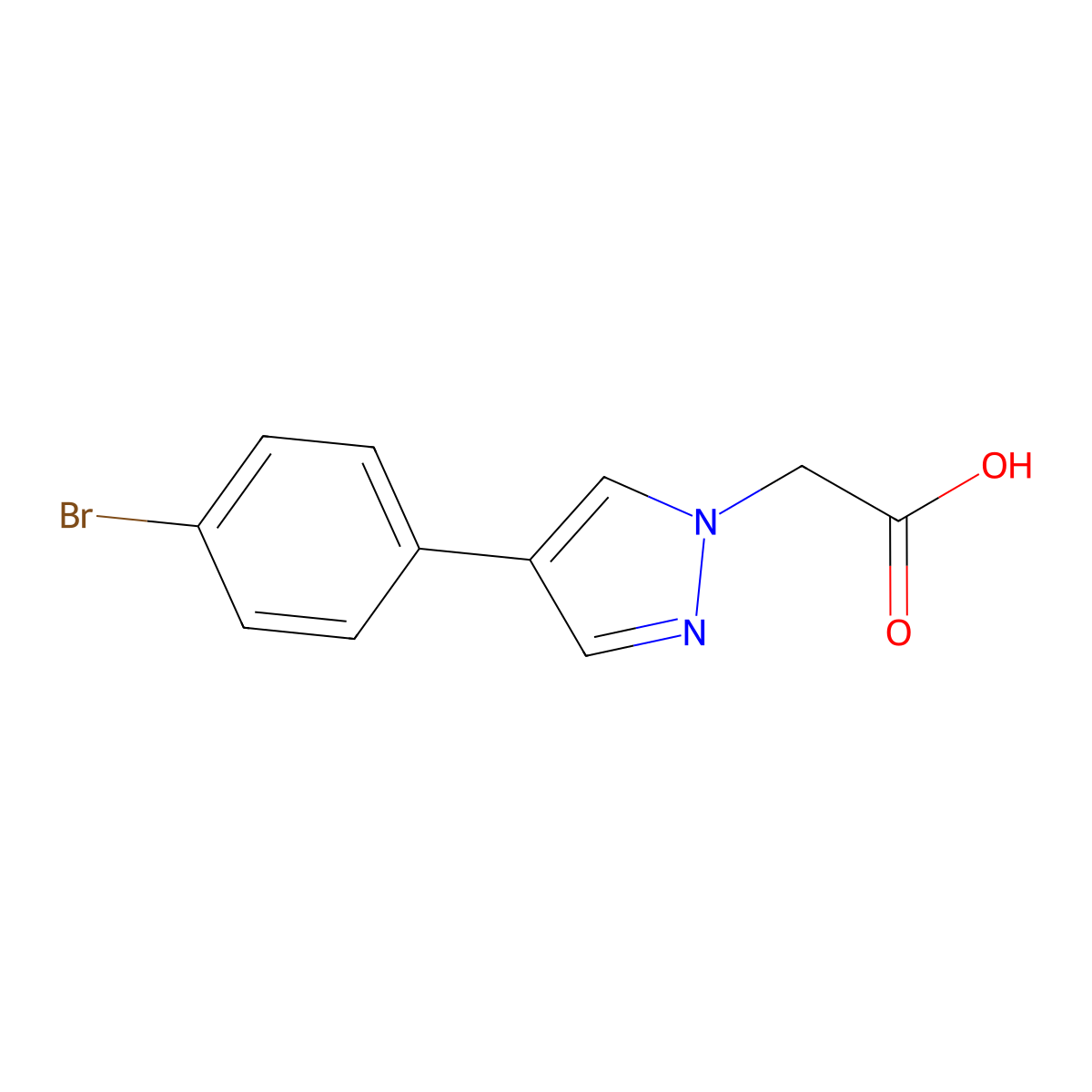 2-(4-(4-Bromophenyl)-1H-pyrazol-1-yl)acetic acid molecular structure, CAS 1268003-18-4