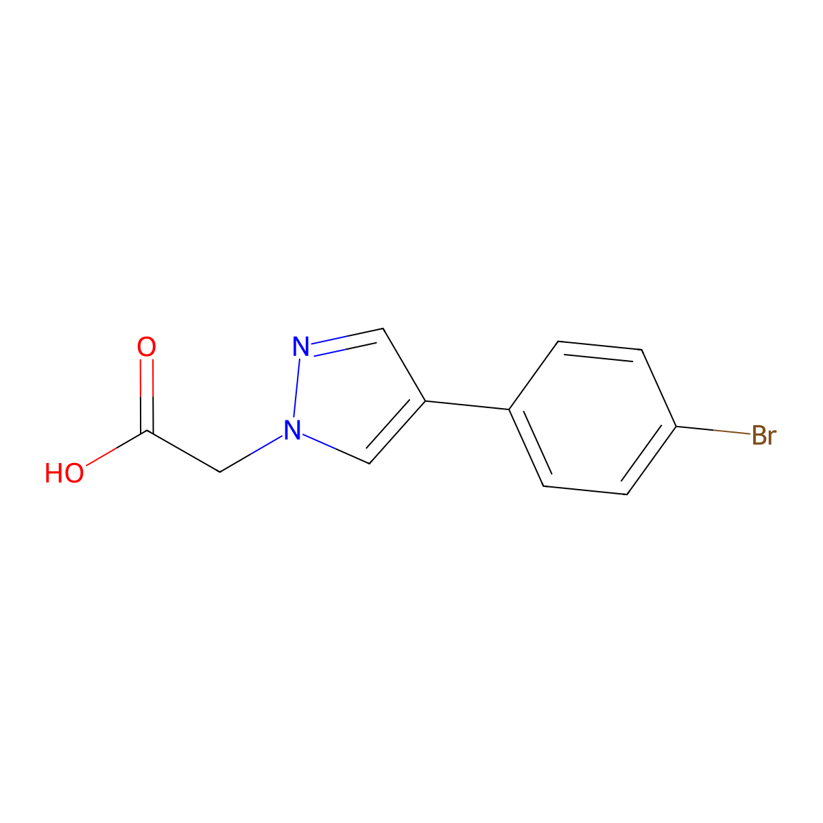 2-(4-(4-Bromophenyl)-1H-pyrazol-1-yl)acetic acid molecular structure, CAS 1268003-18-4