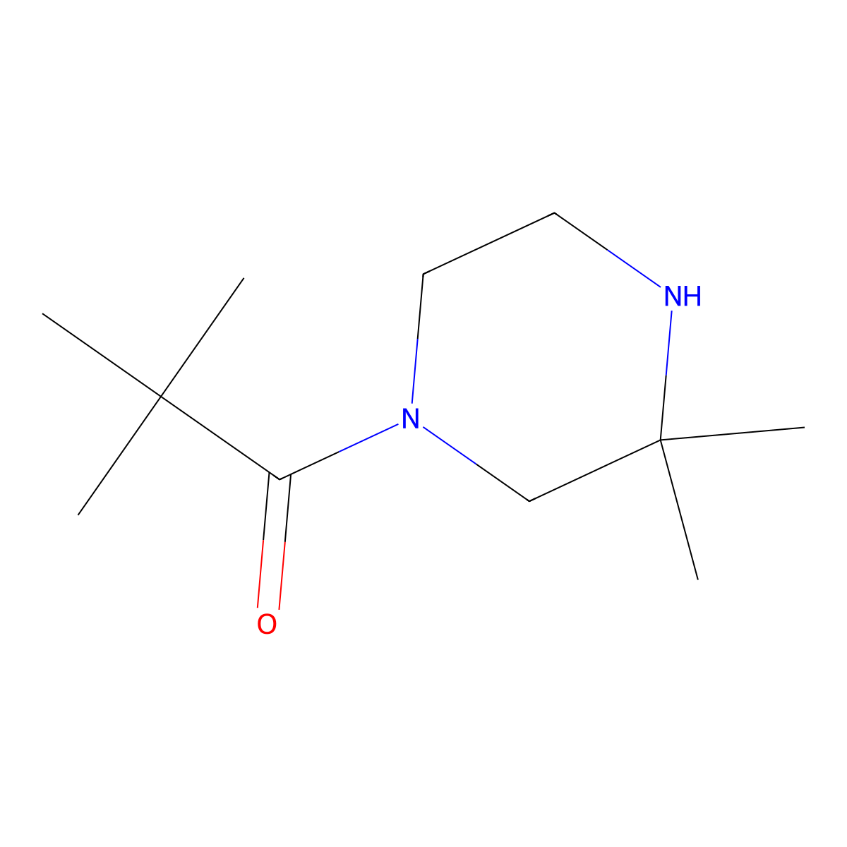 1-(3,3-Dimethylpiperazin-1-yl)-2,2-dimethylpropan-1-one molecular structure, CAS 1268009-18-2