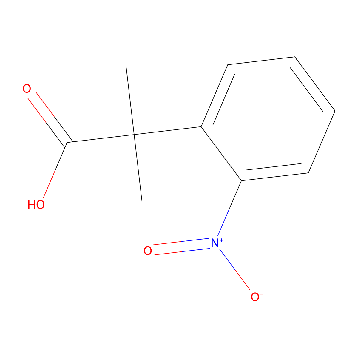 2-Methyl-2-(2-nitrophenyl)propanoic acid molecular structure, CAS 126802-52-6