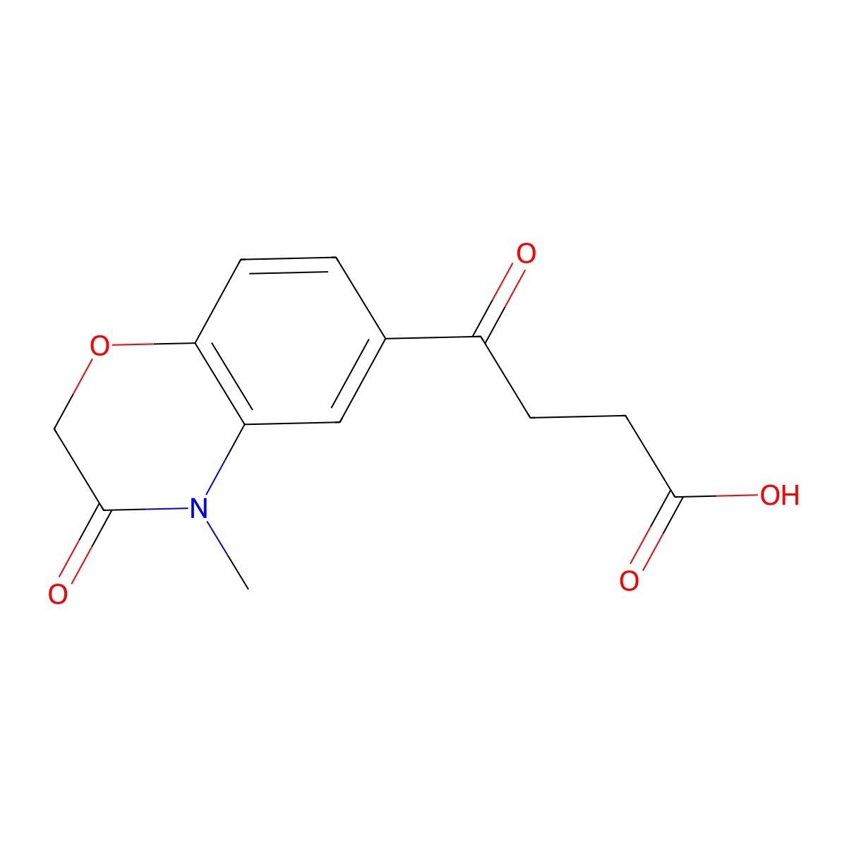 4-(4-methyl-3-oxo-3,4-dihydro-2H-1,4-benzoxazin-6-yl)-4-oxobutanoic acid molecular structure, CAS 126802-55-9