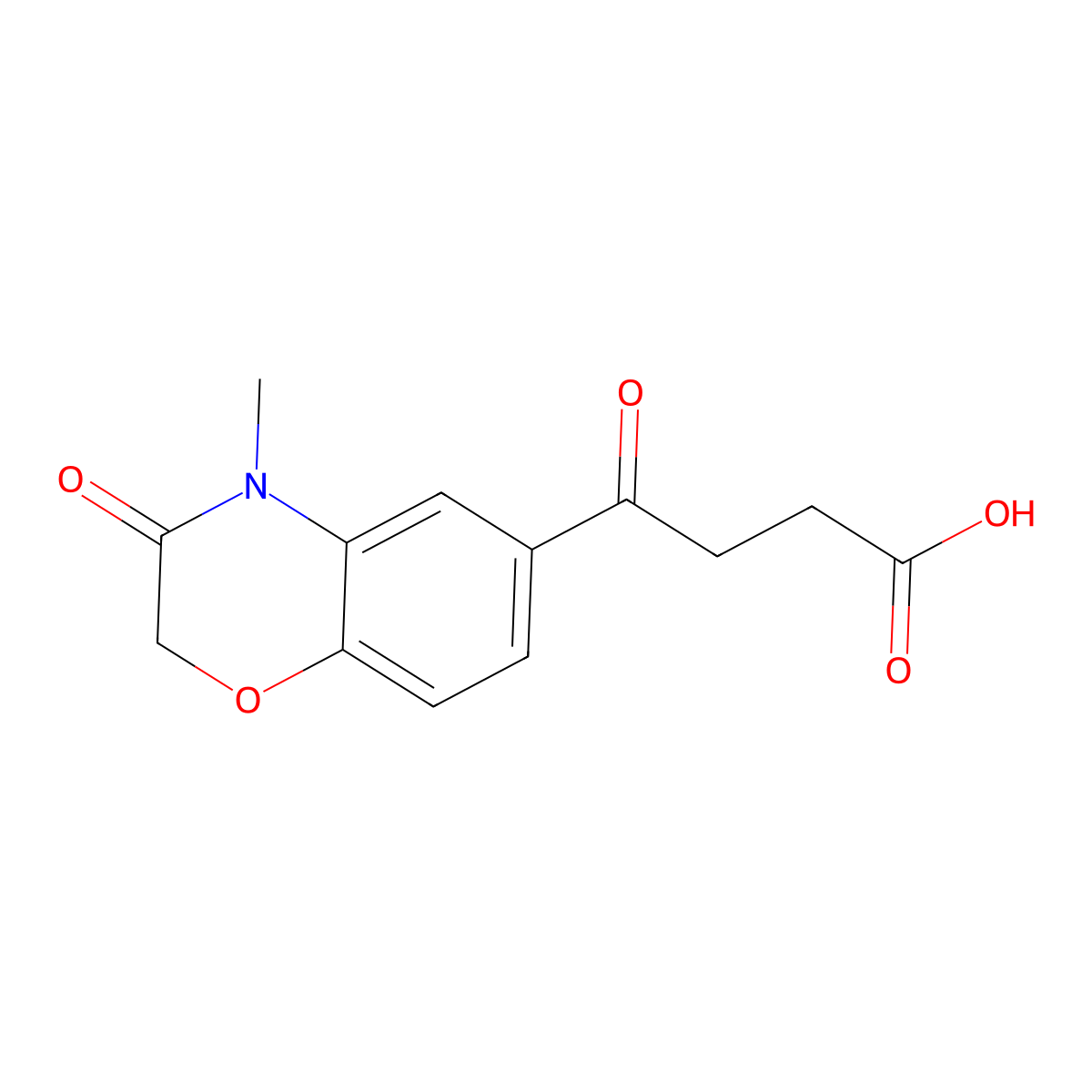 4-(4-methyl-3-oxo-3,4-dihydro-2H-1,4-benzoxazin-6-yl)-4-oxobutanoic acid molecular structure, CAS 126802-55-9