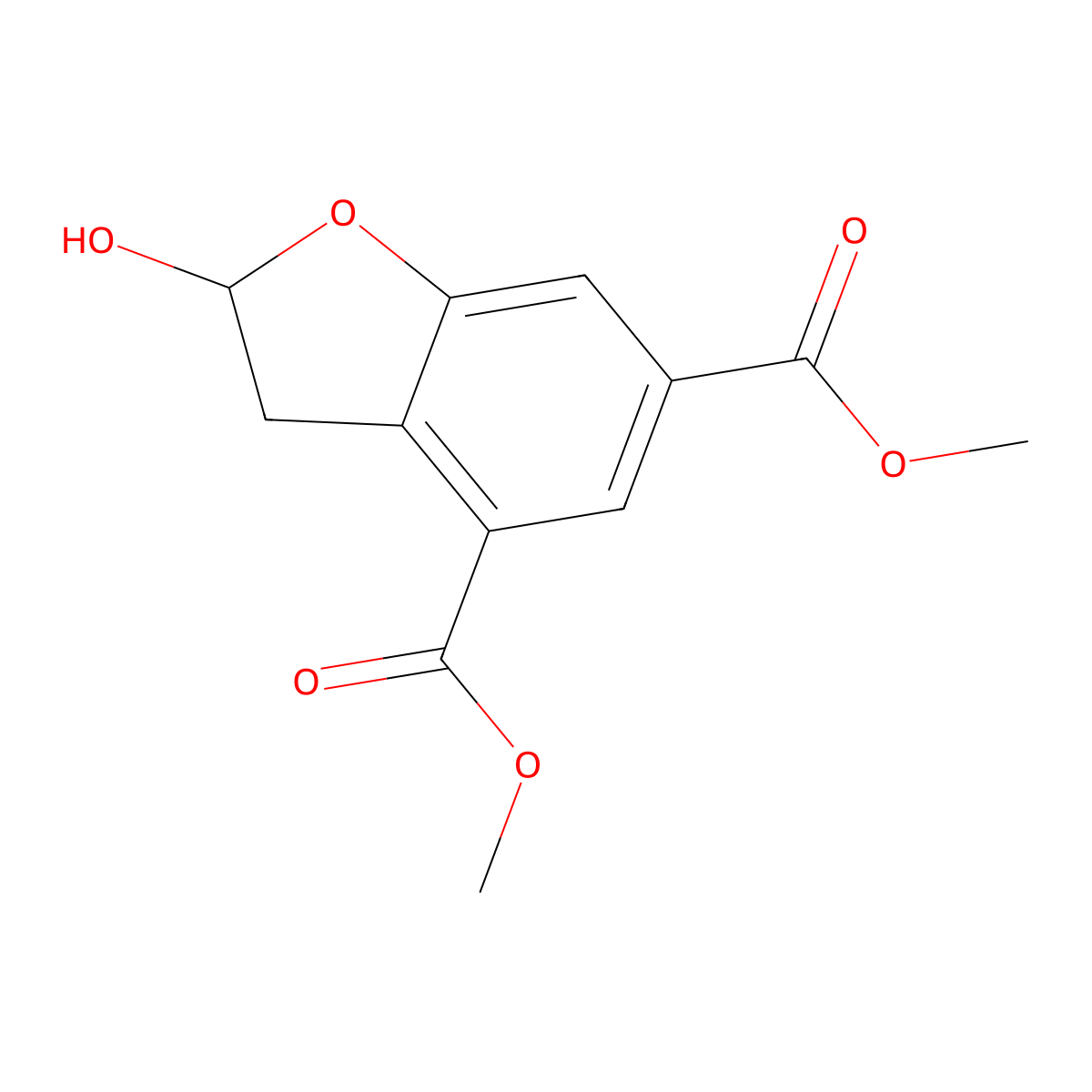 Dimethyl 2-hydroxy-2,3-dihydrobenzofuran-4,6-dicarboxylate molecular structure, CAS 1268024-07-2