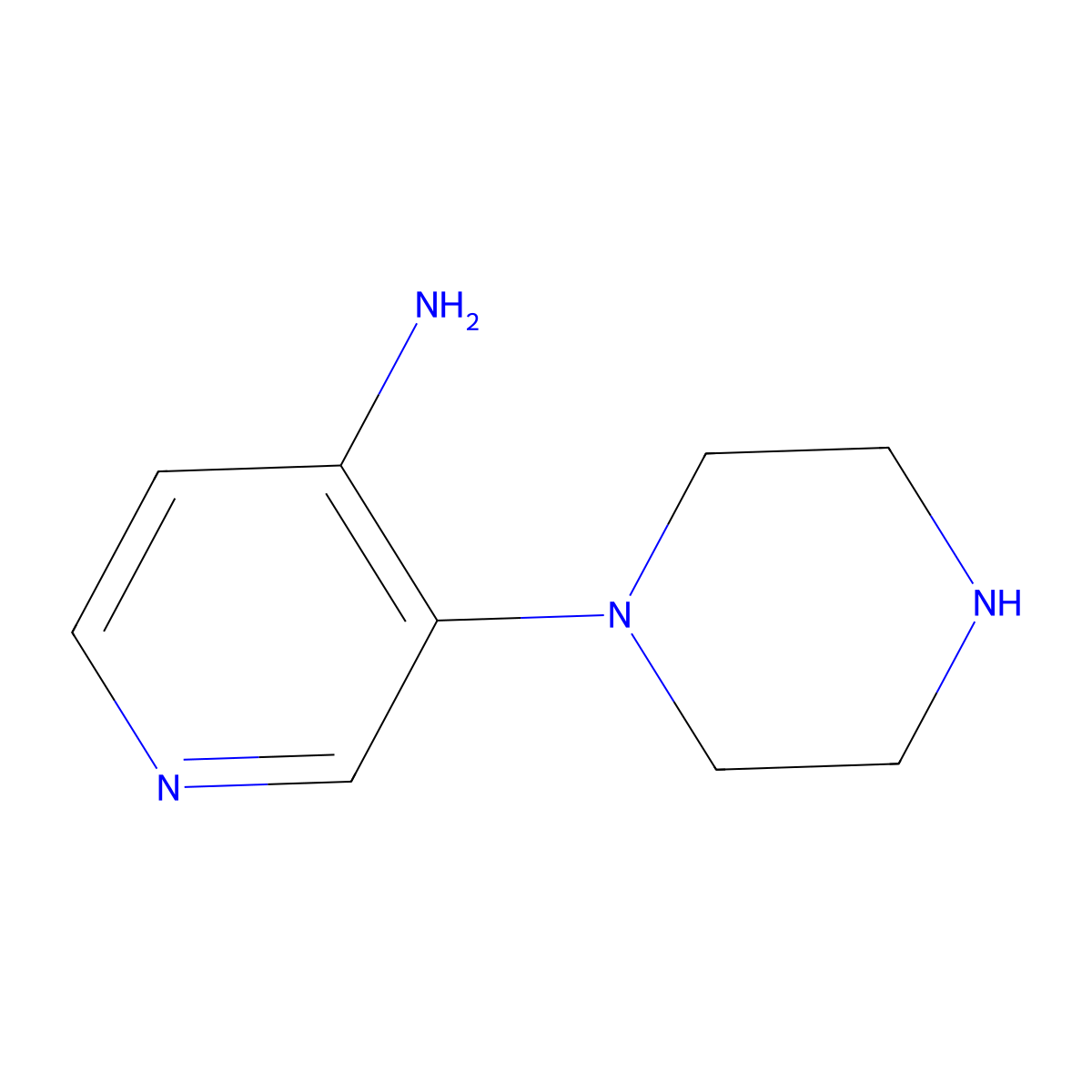 3-(Piperazin-1-yl)pyridin-4-amine molecular structure, CAS 1268025-92-8