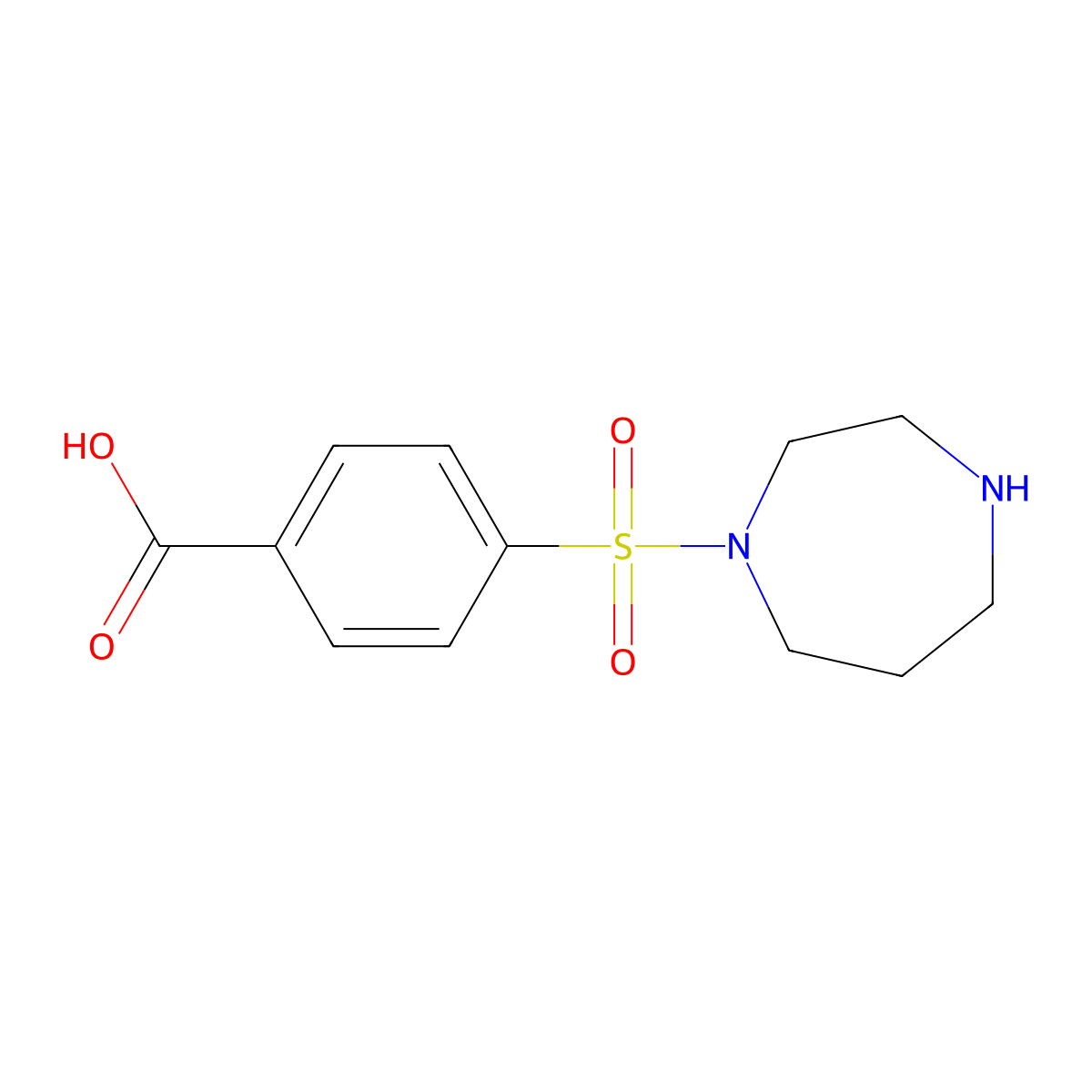 4-(1,4-Diazepan-1-ylsulfonyl)benzoic acid molecular structure, CAS 1268026-10-3
